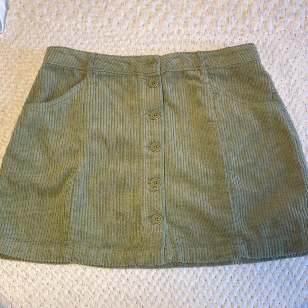 Forever 21 Green Corduroy Mini Skirt